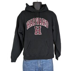 Champion Harvard University Black Pullover Hoodie Men's Large